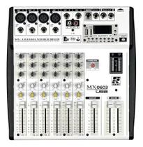 Mesa De Som Staner Mx 0603 6 Canais Bluetooth Usb Saída Fone Mesa De Som Staner Mx 0603 6 Canais Bluetooth Usb Saída Fone