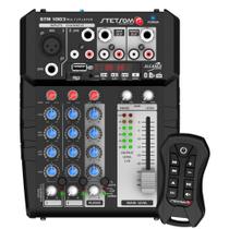 Mesa De Som Stetsom Stm1003 Multiplayer Automotiva Mixer 3 Canais 12v Bluetooth