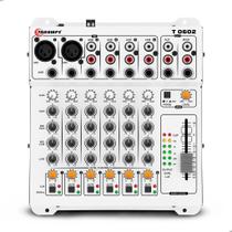 Mesa de Som Taramps T 0602 Automotivo 6 Canais XLR RCA P10 2 Saídas com Equalização 4 Bandas Mesa de Som Taramps T 0602 Automotivo 6 Canais XLR RCA P10 2 Saídas com Equalização 4 Bandas
