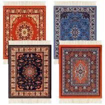 Mesa de tapete Coasters Tatuo de 4 peças de tecido de design oriental
