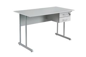 Mesa de Trabalho c/ 2 gavetas 1500x600mm Cinza/cinza Mdf 15mm Mesa de Trabalho c/ 2 gavetas 1500x600mm Cinza/cinza Mdf 15mm