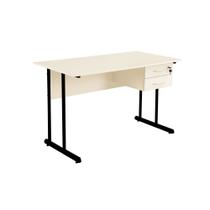 Mesa de Trabalho c/ 2 gavetas 1500x600mm Ovo/preto Mdf 15mm Mesa de Trabalho c/ 2 gavetas 1500x600mm Ovo/preto Mdf 15mm