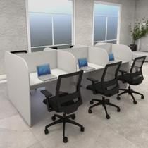 Mesa de Trabalho Call Center para 6 Pessoas 2,77m Cinza F5 - F5 Office G