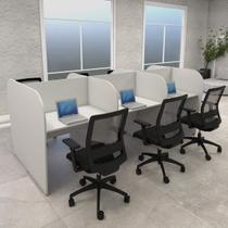Mesa de Trabalho Call Center para 6 Pessoas 2,77m Cinza F5 Mesa de Trabalho Call Center para 6 Pessoas 2,77m Cinza F5
