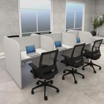 Mesa de Trabalho Call Center para 6 Pessoas 2,77m Cinza F5