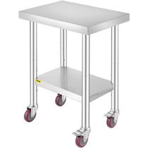 Mesa de trabalho em aço inoxidável Mophorn 24x18x34 com prateleira ajustável Mesa de trabalho em aço inoxidável Mophorn 24x18x34 com prateleira ajustável
