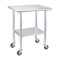 Mesa de trabalho em aço inoxidável Profeeshaw 24x30" com rodas