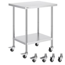 Mesa de trabalho VEVOR em aço inoxidável 60x75x95cm com 4 rodas Mesa de trabalho VEVOR em aço inoxidável 60x75x95cm com 4 rodas