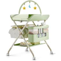 Mesa de troca QMHHRJT portátil dobrável com rodas verdes Mesa de troca QMHHRJT portátil dobrável com rodas verdes