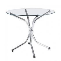 Mesa de Vidro Redonda 4150 Transparente/Cromado Mesa de Vidro Redonda 4150 Transparente/Cromado