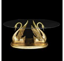 Mesa Decorativa Cisneis Entalhados Folha Ouro Luxuosa