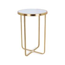 Mesa Decorativa em Metal Dourado com Espelho 60cm 18945 Mart