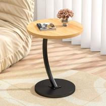Mesa Decorativa Lateral Canto Redonda Em MDF e Ferro Redondo Para Canto Apoio Sofá Cama Multiuso Mesa Decorativa Lateral Canto Redonda Em MDF e Ferro Redondo Para Canto Apoio Sofá Cama Multiuso