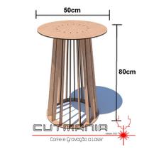 Mesa Decorativa Redonda Mcrc-02 - Gg - 80Cm Em Mdf - Cutmania