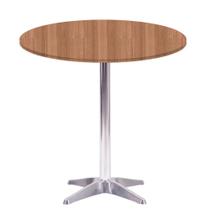 Mesa Delta em Alumínio 75 cm (Alt) Base em X Tampo MDP Redondo 80 cm (Larg) x 2,50 cm (Alt) Noce Nat Mesa Delta em Alumínio 75 cm (Alt) Base em X Tampo MDP Redondo 80 cm (Larg) x 2,50 cm (Alt) Noce Nat