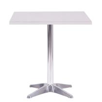 Mesa Delta em Alumínio 75 cm (Altura) com Tampo em MDP Quadrado 60 cm Branco