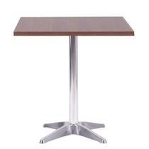 Mesa Delta em Alumínio 75 cm (Altura) com Tampo em MDP Quadrado 80 cm Imbuia