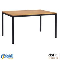 Mesa Denver Aço Preto 120cm Tampo Natural ou Mel - DAF Mobiliário Mesa Denver Aço Preto 120cm Tampo Natural ou Mel - DAF Mobiliário