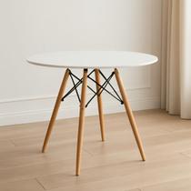 Mesa Desing Moderno Elegance Eiffel Eames Redonda 80cm Cor Branco