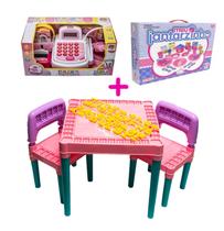 Mesa Didática + Brincando Casinha Jantar Caixa Registradora