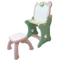 Mesa Didática Infantil 2x1 Cadeira Lousa de Pintura Com Canetinha Apagador Divertida Rosa Importway