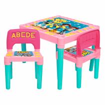 Mesa Didática Infantil Com 2 Cadeiras Letras E Números