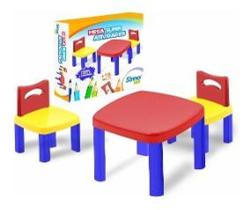 Mesa Didática Infantil Com 2 Cadeiras Mega Super Atividades - Simo Toys