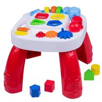Mesa Didática Infantil Play Time Para Bebê Mesinha Vermelho