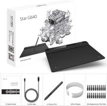 Mesa Digitalizadora XP-PEN Star G640 para Jogo OSU! com Caneta Passiva, 8192 Níveis de Pressão, Preto