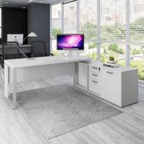 Mesa Dinâmica 1,70m c/ Armário e Cx de Tomadas Pés Metal F5