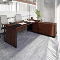 Mesa Diretor em L 1,80 c/ Armário Lateral e Cx de Tomadas F5