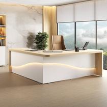 Mesa Diretor em L com Luz de Led Elegante 4 Gavetas 2 Portas Tamburato Supreme