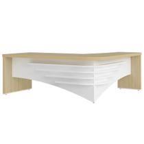 Mesa Diretor em L Lado Esquerdo 200x180cm Corp A06 Carvalho/Branco - Mpozenato Mesa Diretor em L Lado Esquerdo 200x180cm Corp A06 Carvalho/Branco - Mpozenato