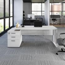 Mesa Diretor Escritório 1,50m a 1,72m 3 Gavetas Pé Metal F5