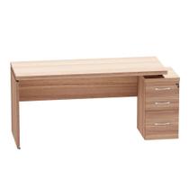 Mesa Diretora Com Pé Gaveteiro 03 Gavetas PE40 Pandin 1,84 M Noce Naturale