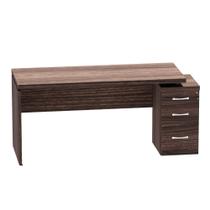 Mesa Diretora Com Pé Gaveteiro 03 Gavetas PE40 Pandin 1,84 M Walnut