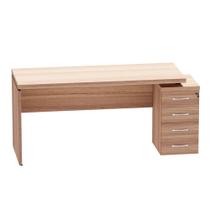 Mesa Diretora Com Pé Gaveteiro 04 Gavetas PE40 Pandin 1,84 M Noce Naturale