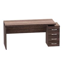 Mesa Diretora Com Pé Gaveteiro 04 Gavetas PE40 Pandin 1,84 M Walnut