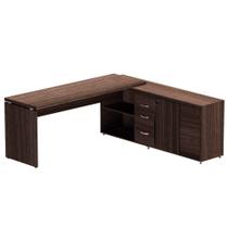 Mesa Diretora Pé Balcão Com 03 Gavetas PE40 Pandin 1,89 M Walnut