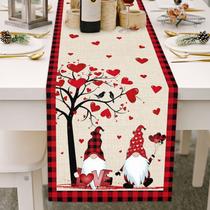 Mesa do Dia dos Namorados Corredor de Mesa algodão linho de amor coração gnomo mesas pano para home festival festa romântico jantar decorado - LXM10666