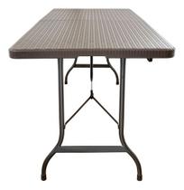 Mesa Dobravel 180x72 Cm Rattan Compacta Tipo Maleta