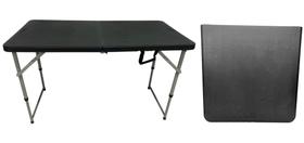 Mesa Dobrável 3 Alturas Preta 1,22m Mesa Dobrável 3 Alturas Preta 1,22m