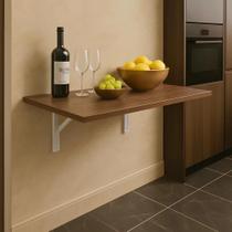 Mesa Dobrável 60x30 Amadeirada Compacta Para Cozinha ou Lavanderia