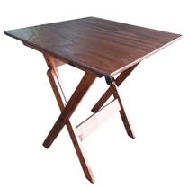 Mesa Dobrável 70x70 cm em Madeira Maciça - Imbuia