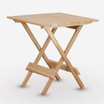 Mesa Dobrável 70x70 em Madeira Eucalipto Sem Pintura Marcenaria Real