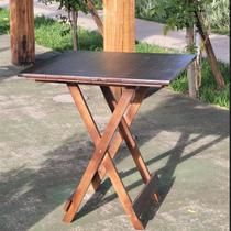 Mesa Dobrável 70x70 Retrátil De Madeira