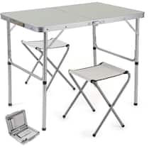 Mesa Dobravel Aluminio 2 Cadeiras Mesinha Praia Maleta Portatil Grande 90x60cm Altura Ajustavel Camping Praia Banquinhos Mesa Dobravel Aluminio 2 Cadeiras Mesinha Praia Maleta Portatil Grande 90x60cm Altura Ajustavel Camping Praia Banquinhos