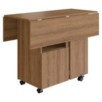 Mesa Dobrável B50 Quadrada MDP 90x90cm Mel com Prateleira Interna Nova Mobile Mesa Dobrável B50 Quadrada MDP 90x90cm Mel com Prateleira Interna Nova Mobile