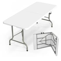 Mesa dobrável Bonnlo 183 cm portátil branca de plástico Mesa dobrável Bonnlo 183 cm portátil branca de plástico