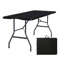 Mesa dobrável Byliable, portátil, de 6 pés, plástico pesado, preto Mesa dobrável Byliable, portátil, de 6 pés, plástico pesado, preto
